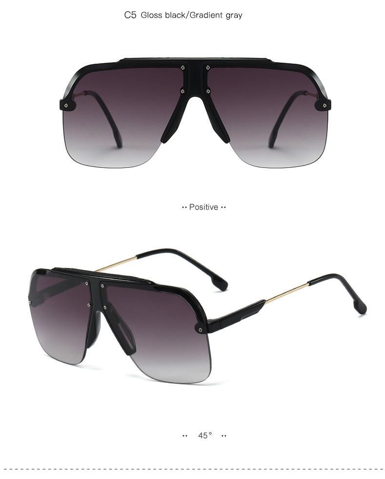 New Style Big Frame European and Beautiful Half Frame Sunglasses