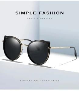 Round Cat Eye Fashionable Polarized Sunglasses Custom Logo Sun Glasses