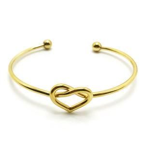 Fashion Women Stainless Steel Bangle Heart Gold Bracelet Jewelry