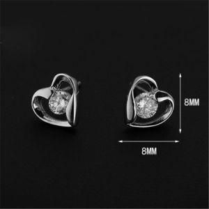 Fashion Hot Selling 925 Sterling Silver Heart CZ Earring