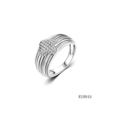 Flower 925 Silver with CZ Thread Line Ring for Women