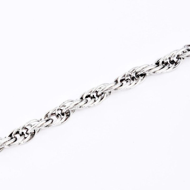 Custom Stainless Steel Sliver Gold Plated Fashion Rope Embossing Jewellery Steel Link Chain