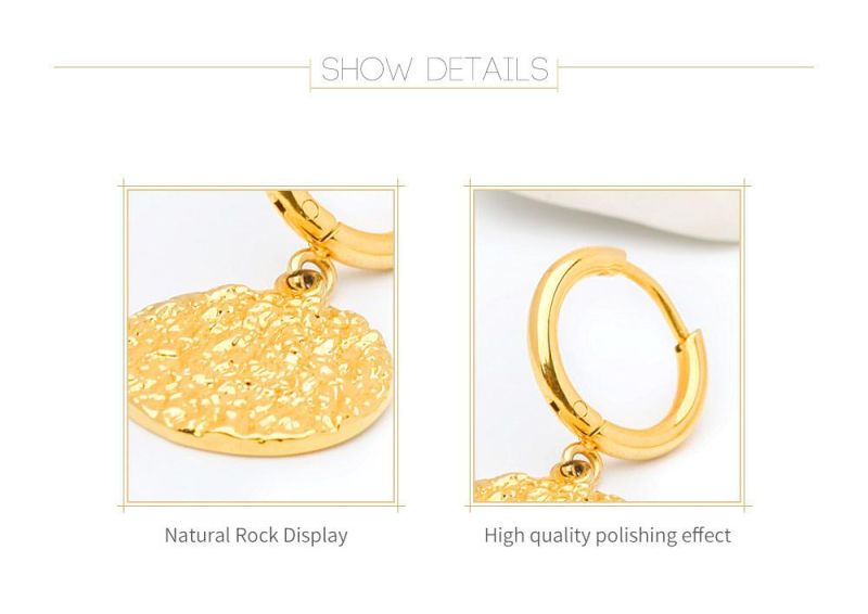 Natural Rock Display Hoop Earring Microns Jewelry for Women