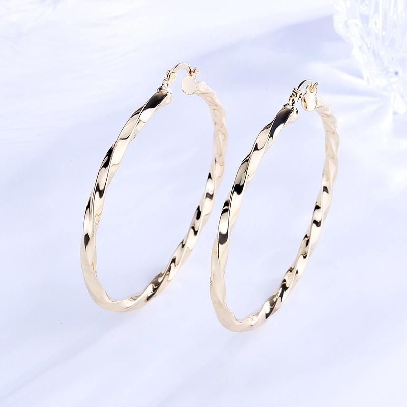 High Quality 18K Gold Plated Brass Hoop Earrings for Youth
