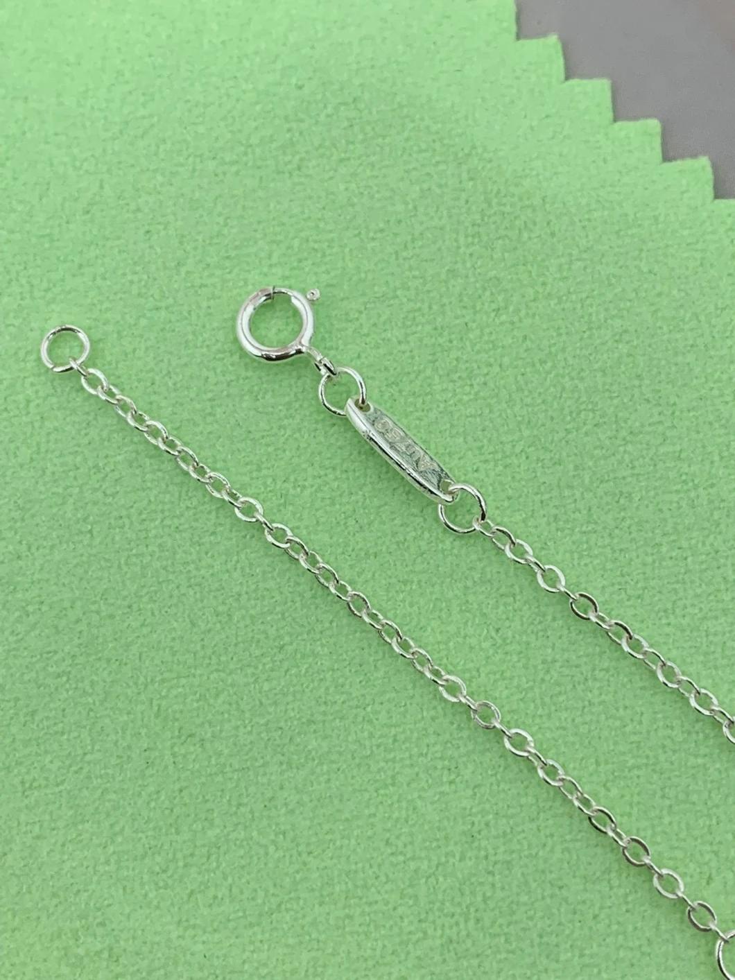 New 925 Sterling Silver Concentric Circle Sterling Silver Luxury Necklace