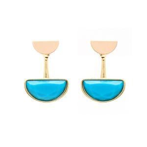 Fashion Accessories Women Jewelry Front Back Blue Stud Earrings
