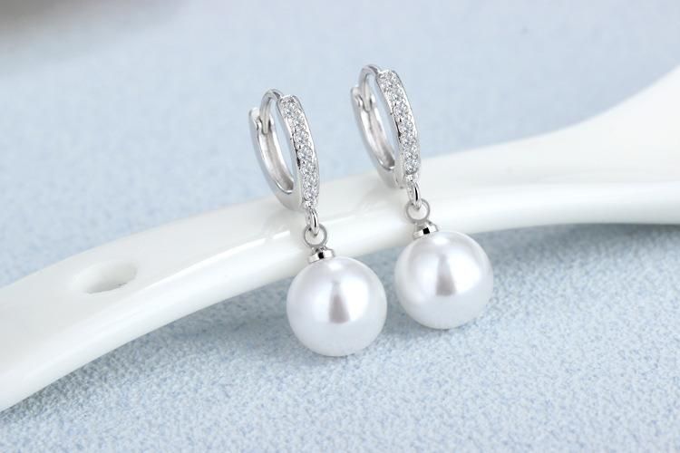 925 Sterling Silver Pearl Dangle Earrings for Women Graceful Accessories Fashion Earring Gift