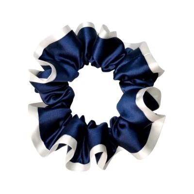 New Arrivel Blue Color Silk Satin Scrunshies for Woman