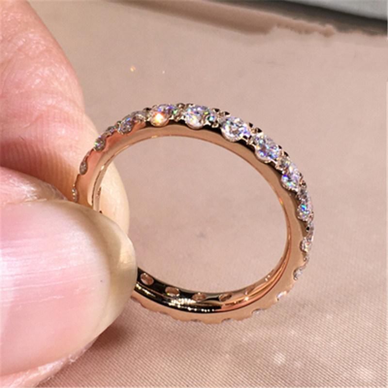 Cubic Zirconia Ring White Gold Bridal Wedding Engagement Trendy Jewelry