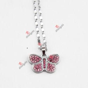 Pink Butterfly Pendant Necklace for Wholesale