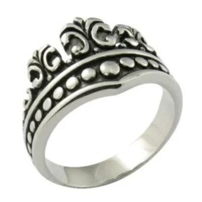 Hot Unisex Antique Silver Crown Ring