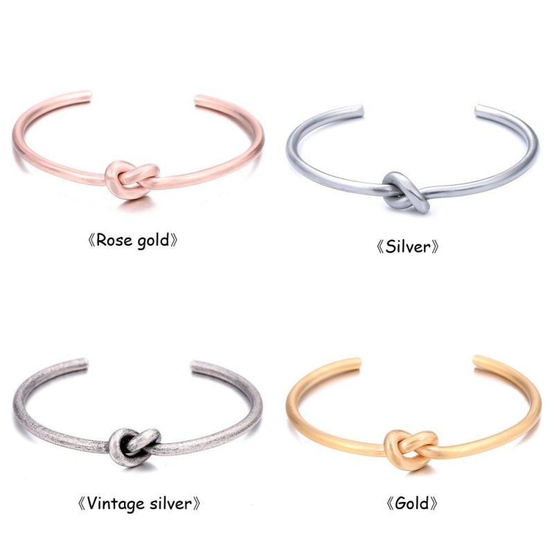 Fashion Couple Knotted Bracelet Titanium Steel Heart Opening Bracelet