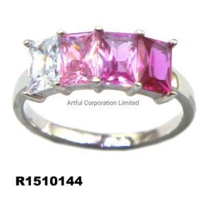 New Style Pink Gradual 925 Silver Ring Fashion Ring Hot Sales