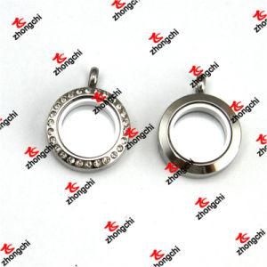 25mm Stainless Steel Memory Magnets Glass Crystal Round Lockets (KDJ60129)