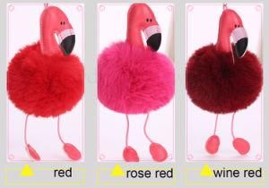 Cute Pompom Keychain Flamingo Key Chain