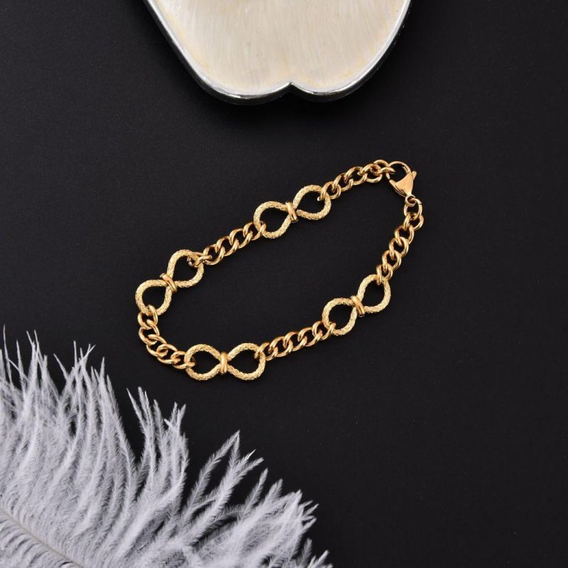 Gold Plated Chain & Link Bracelet Stainless Steel Bracelet Charm Wristband Bangles Party Jewelry