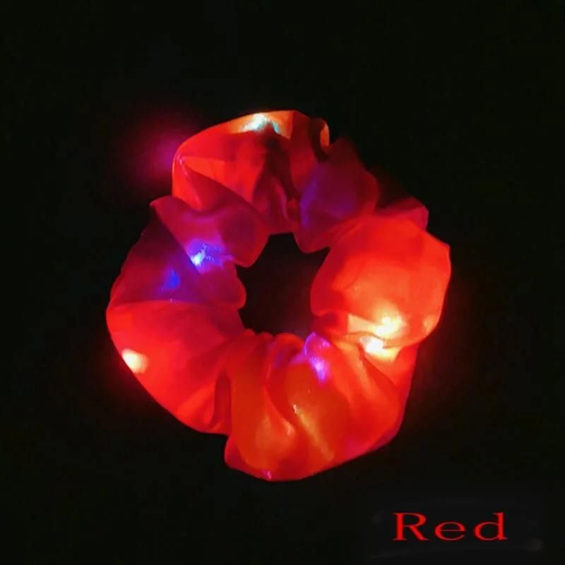 Satin Ponytail Hair Ties LED Hair Scrunchies for Women