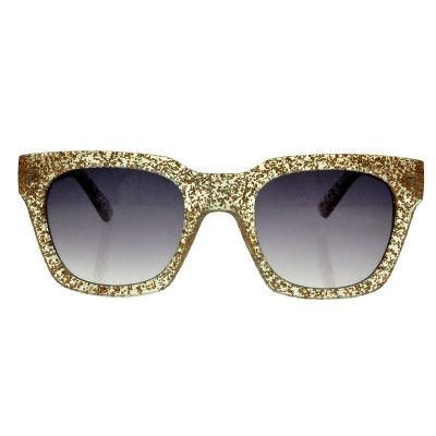2017 Stylish Colorful Square Shape Fashion Sunglasses with Shimmering Powder