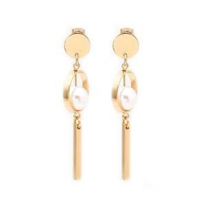 Fashion Accessories Women Jewelry Gold Plated Pearl Earrings