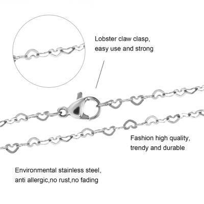 Christmas Gift Jewelry Heart Shape Chain Lady Bracelet Anklet Necklace Fashion Layering Jewellry Customized Gold Plated