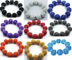 16mm Basektball Wives Balls Crystal Stretch Bracelets