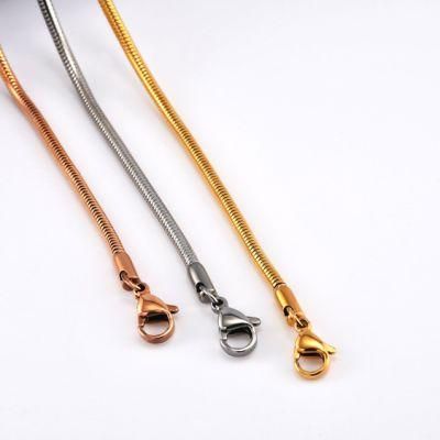 24 Inch Wholesale Jewelry Silver Necklace Stainless Steel Silver Fashion Soft Snake Neck Chain Tarnish R Bracelet Anklet Handmade Craft Design