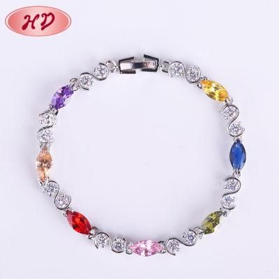 Fashion Luxury Rhodium Color Jewelry Charm Bracelet