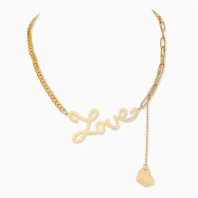 Manufacture Fashion New Design Custom Stamping Love Heart Necklace for Women
