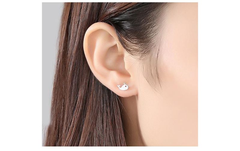High Quality Jewelry Piercing Hypoallergenic Whale Ear Studs