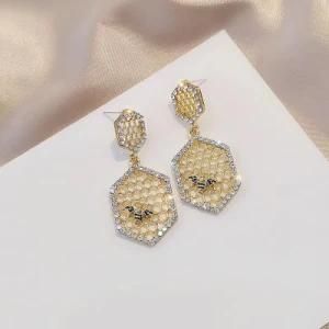 High Quality Good Setting Fashion Brass 18K Gold Plating Earrings with CZ