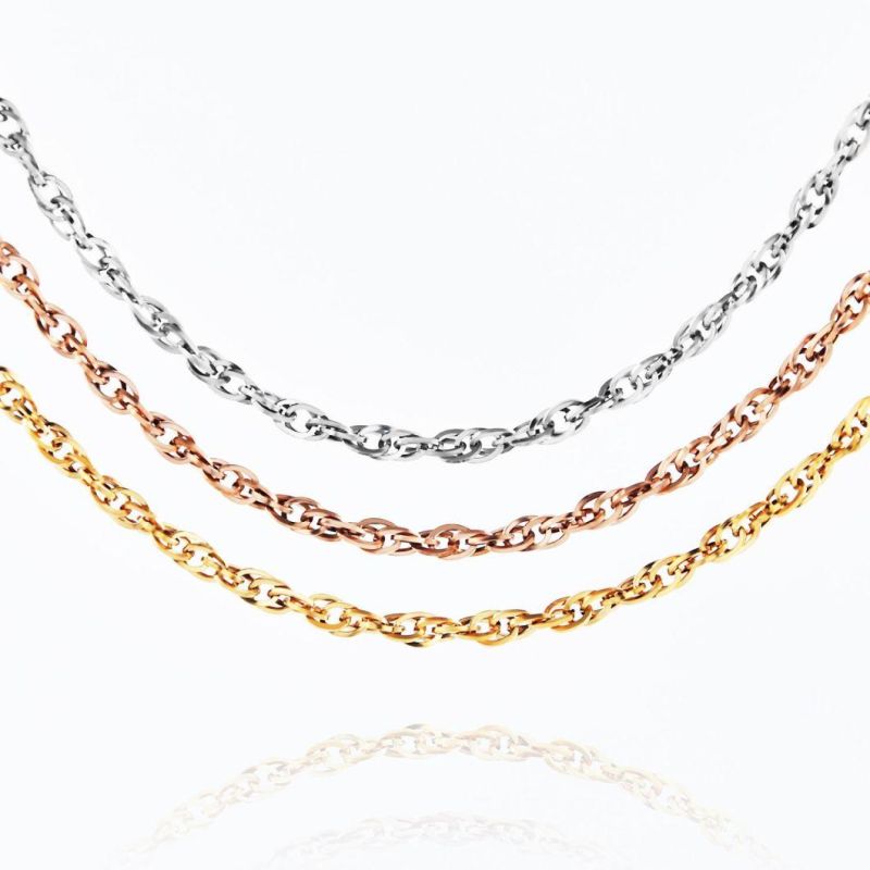 14K 18K Gold Plated Stainless Steel Necklace Jewelry Accessories for Body Chain Clothes Chain Accessories