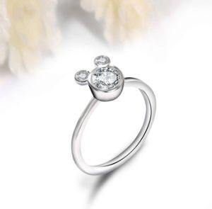 Simple 18K Diamond Rings Jewelry Women Diamond Mouse Ring Skull Finger Toss Game Heart Light Rings