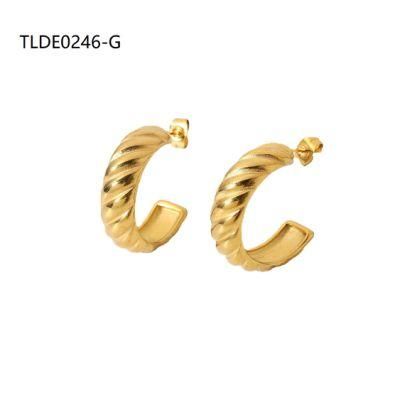 Manufacturer Custom Wholesale 18K Gold Croissant Stainless Steel Channel Earring, Bohemian Earrings, Earring for Woman Jewelry