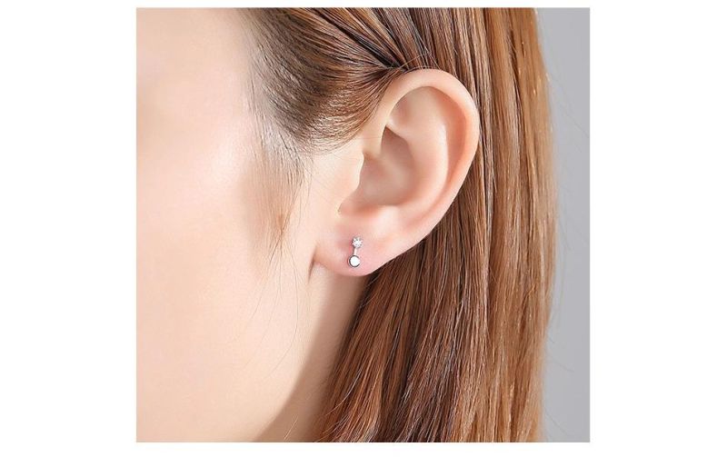 Fashionable Cross-Border Snowflake Connection Round Female Ear Studs
