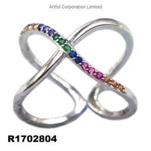 Fashion Style Rhodium Plating 925 Sterling Silver Ring