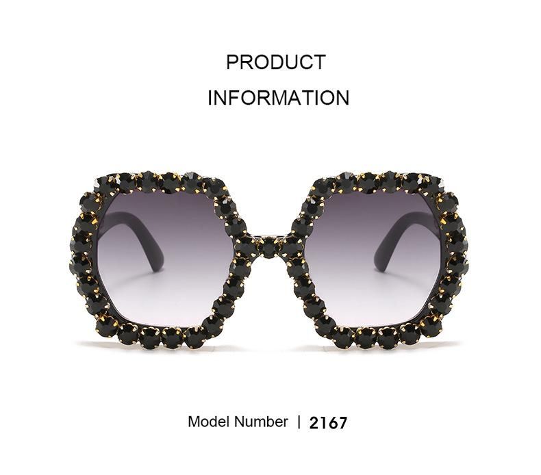 2021 Newly Good Women Sunglasses with Diamond Decoration