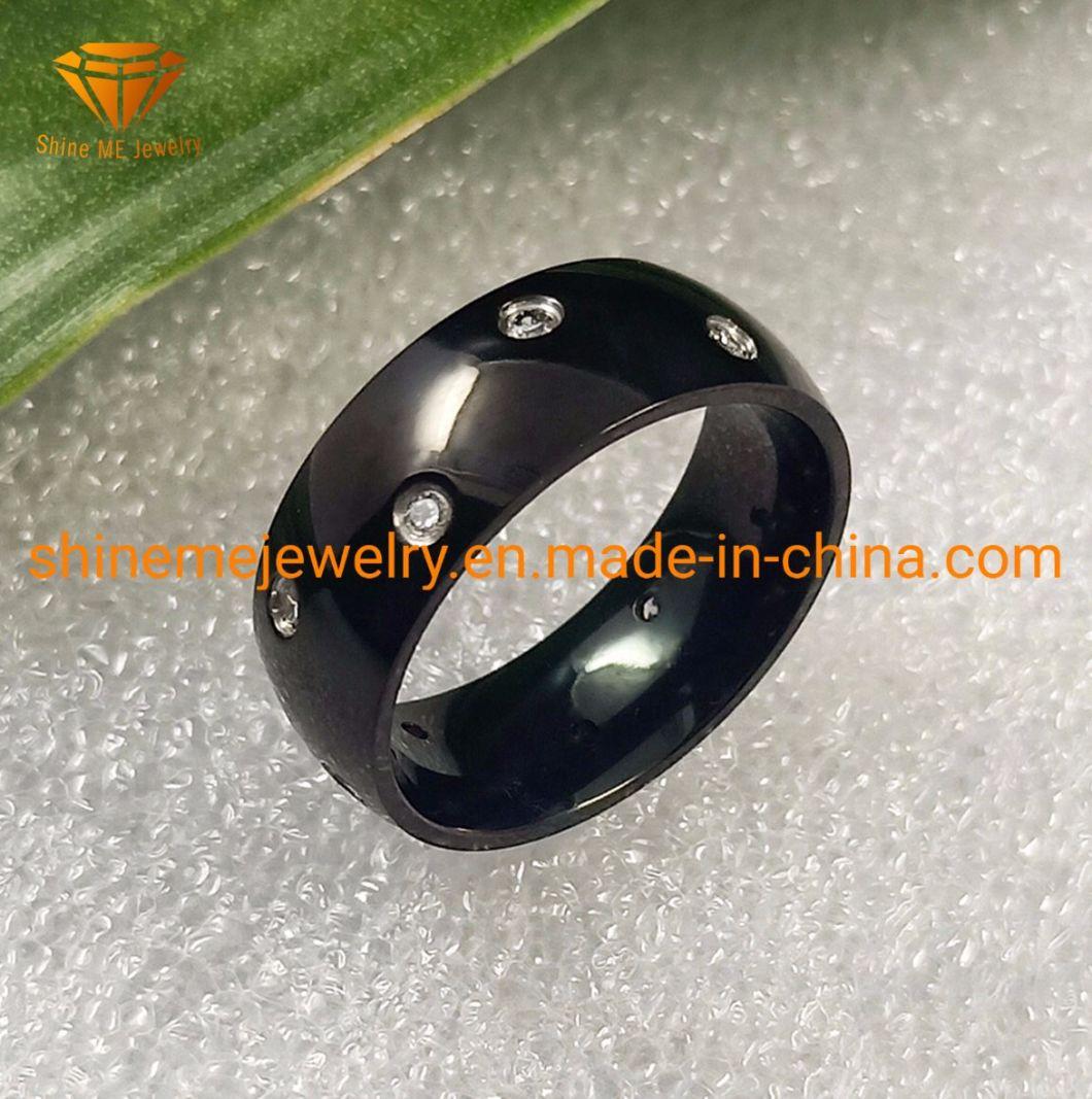 Body Jewelry Black Plating Custom Pure Titanium Engagement Rings Tr2003