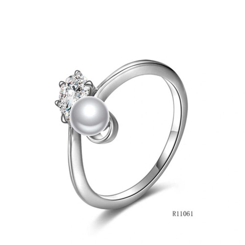 Minimalism Fashion 925 Sterling Silver with Pearl Ring