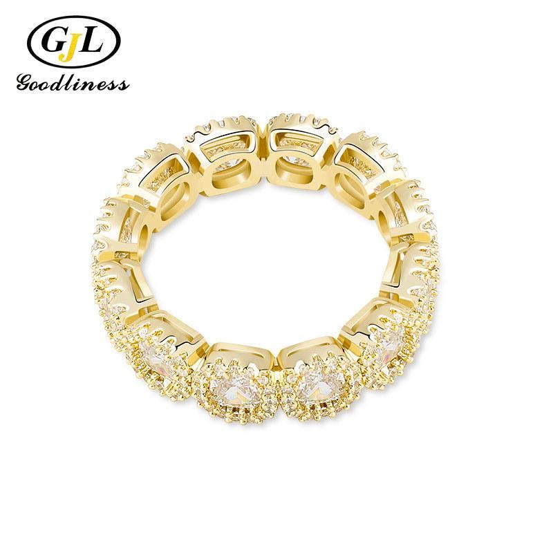Trendy Chunky Gold Thumb Diamond Cuban Crystal Rings for Men