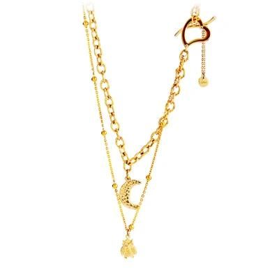 Fashion Jewelry Necklace Handcraft Design Gold Plated Stainless Steel Layered Neklaces with Pendant