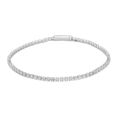 High Quality Shining CZ Diamond 925 Sterling Silver Tennis Bracelet
