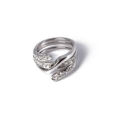 Universal Fashion Jewellery Irregular Silver Ring with Rhinestone