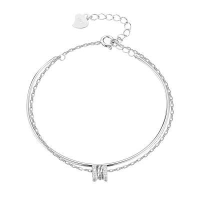 S925 Sterling Silver Designer Double-Layered Small Waist Bracelet
