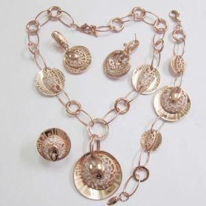 Alloy Round Shape Rose Golden Fashion Jewelry Set (M1A06083NEBR7XW)
