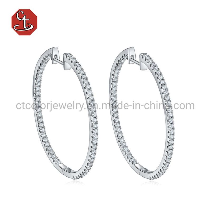 Fashion Rose Gold Jewelry Silver or Brass Hoop Earrings for Women