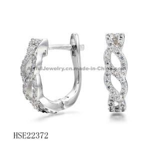 Silver/Brass Earring with CZ Silver Earring Silver Jewelry Fashion Jewelry