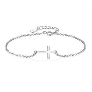 Luxury Faith Stainless Steel Cross Charm Bracelets Bangles for Women Femme Friendship Jewelry