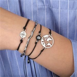 Handmade Braided Geometric Charm Couples Friendship Bracelet for Women Men