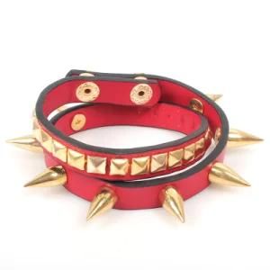 Fashion Leather Bracelet with Stud (QNW7025)