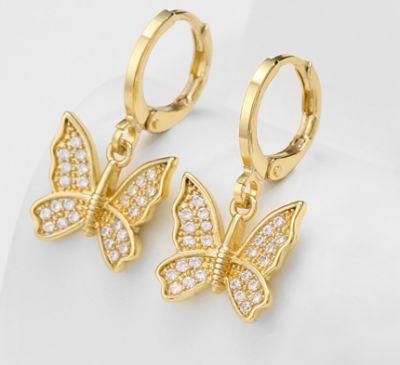 Gold CZ Flower Earring for Wemen, Fashion CZ Earring